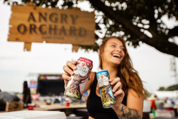 Angry Orchard cans and signage copy